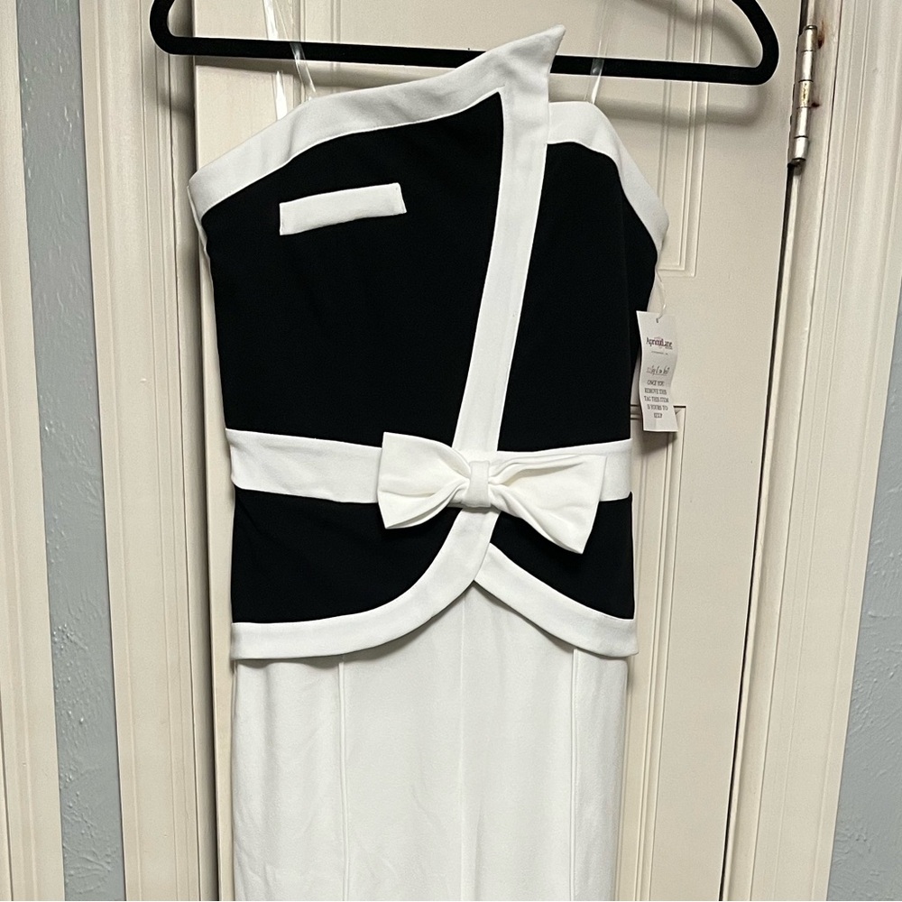 NWT Never Worn Apricot Lane Black and White Bow Jumpsuit